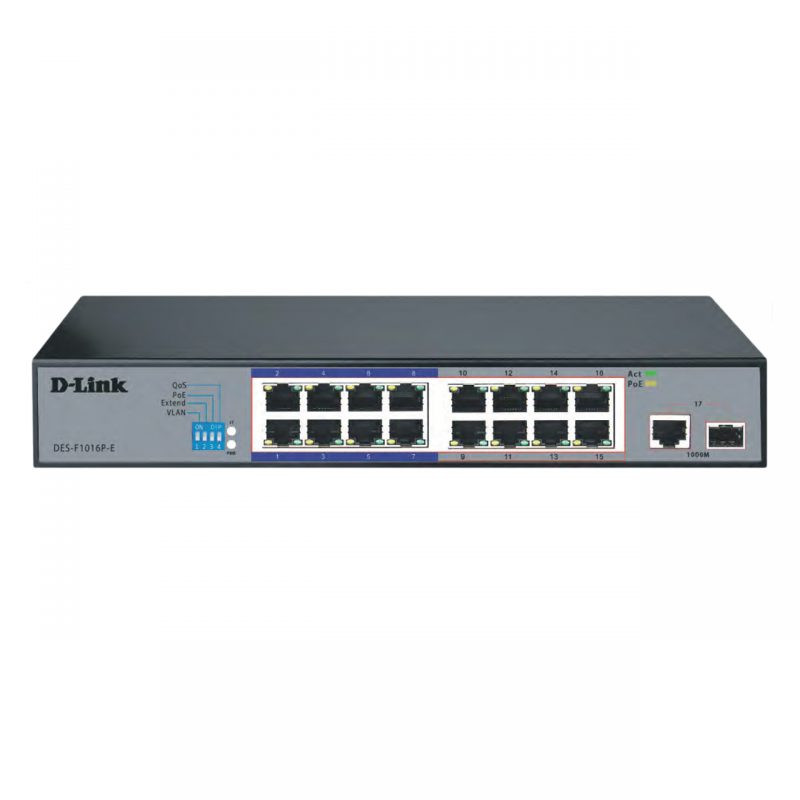 سوییچ 16 پورت دسکتاپ دی لینک مدل DES-F1016P