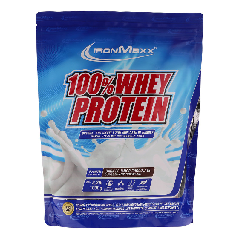 پودر پروتئین وی صد در صد با طعم شکلات تلخ اکوادور آیرون مکس - 1000 گرم