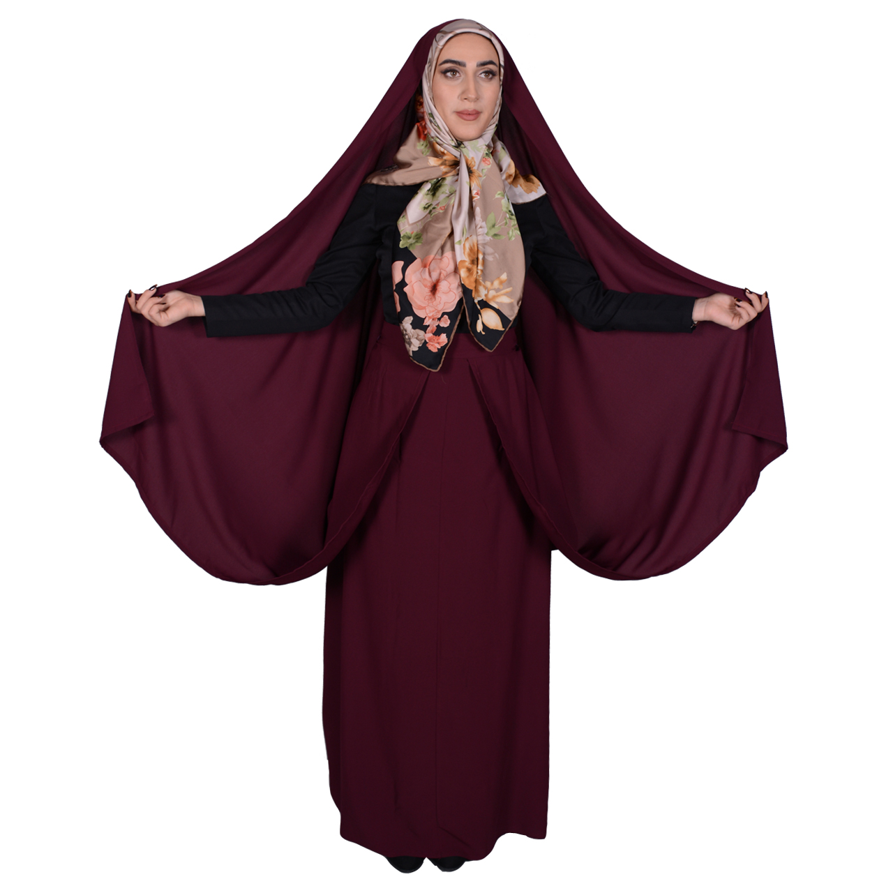 نکته خرید - قیمت روز چادر قجری شهر حجاب کد 01 رنگ زرشکی خرید