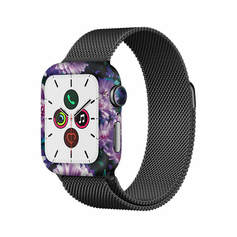 برچسب ماهوت طرح Purple-Flower مناسب برای اپل واچ Watch 5 40mm