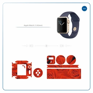برچسب ماهوت طرح Red_Flower مناسب برای اپل واچ Watch 2 42mm