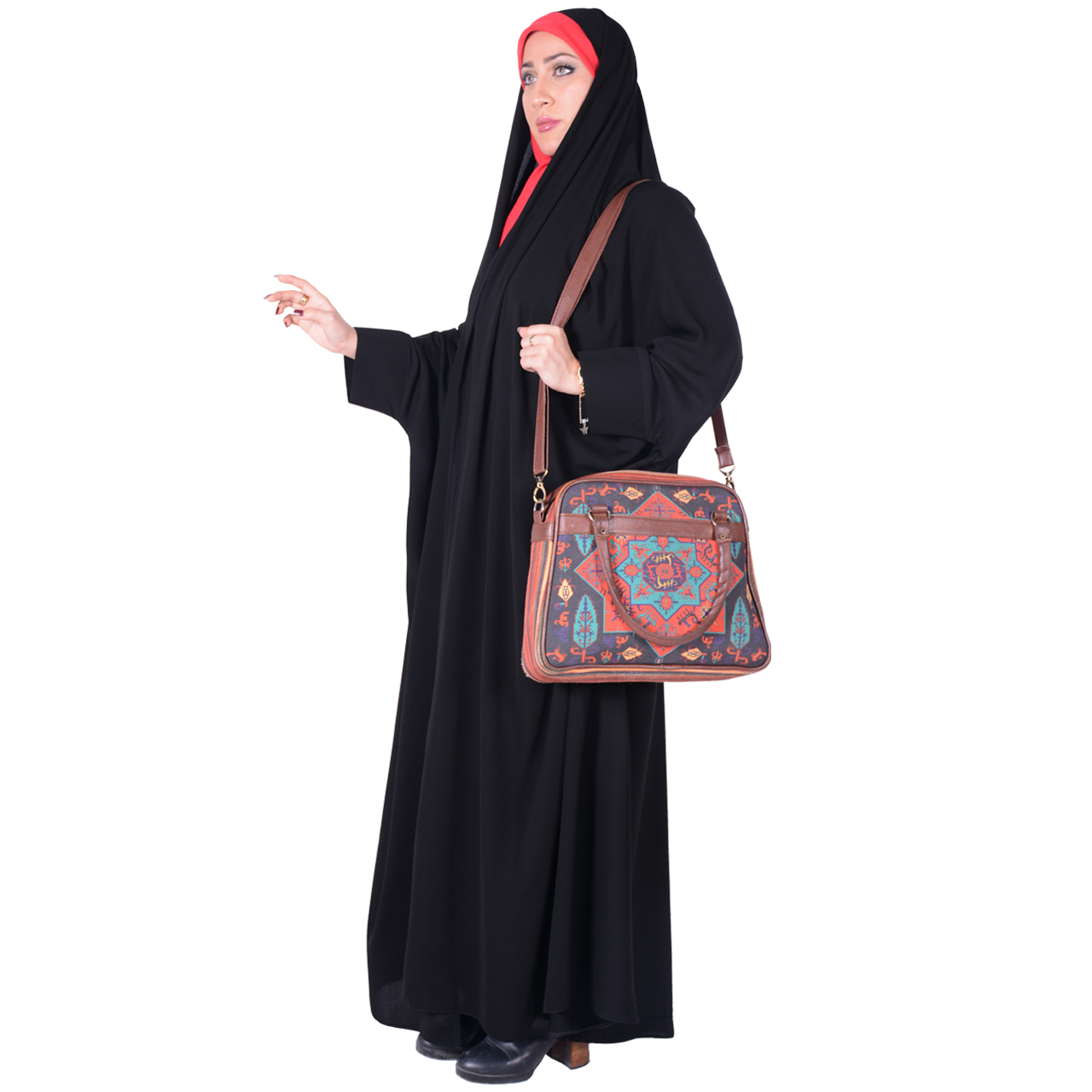 نکته خرید - قیمت روز چادر دانشجویی شهر حجاب مدل مچدار کرپ حریرالاسود کد 8027 خرید