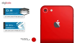 برچسب پوششی ماهوت مدل Full skin-RED-Matte مناسب برای گوشی اپل iPhone 7