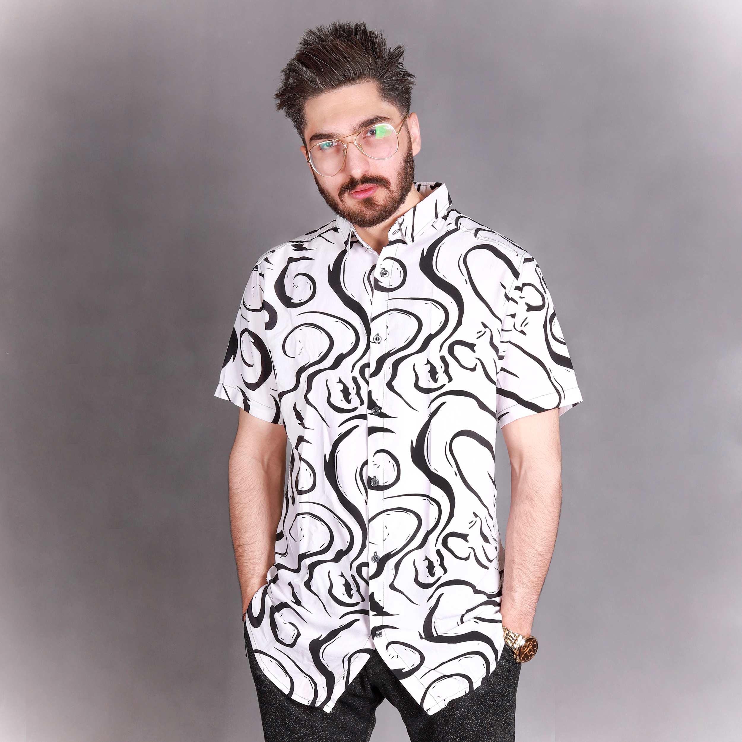 نکته خرید - قیمت روز پیراهن آستین کوتاه مردانه مدل هاوایی کد ABR-S خرید