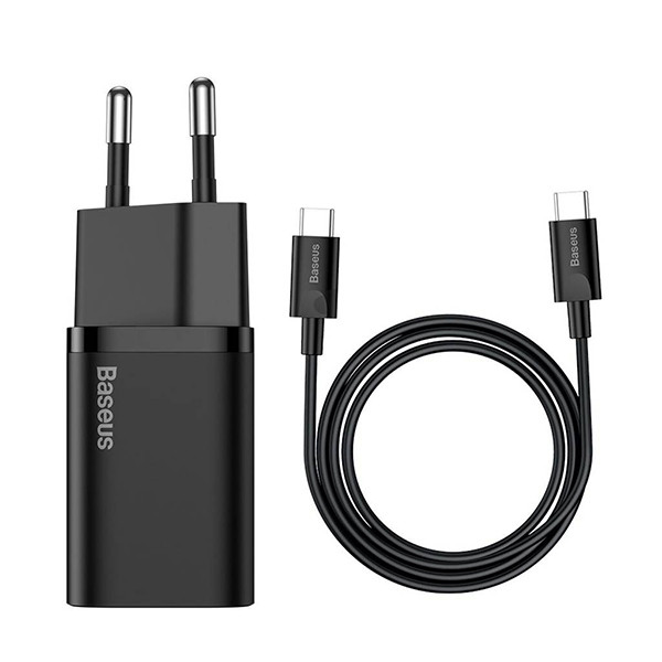 شارژر دیواری باسئوس Quick Charger 25W به همراه کابل تبدیل usb-c