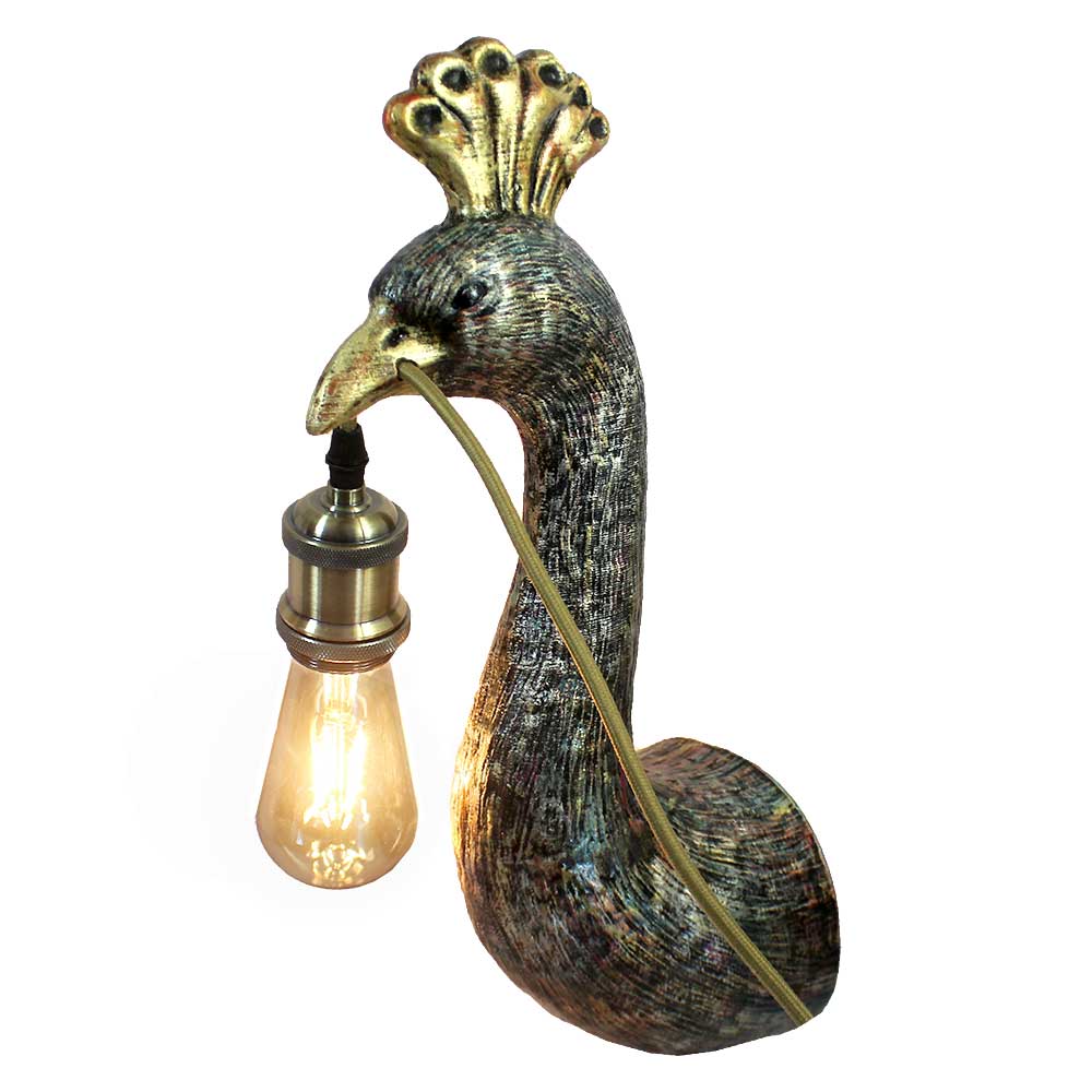 نکته خرید - قیمت روز چراغ دیواری مدل طاووس به همراه لامپ طرح ادیسیونی خرید