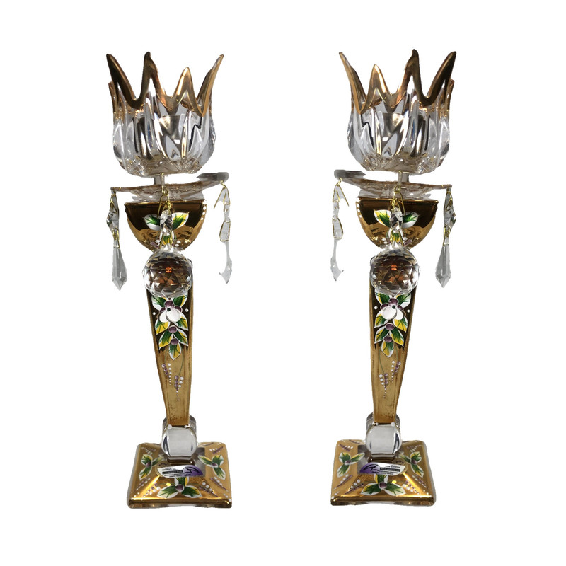 شمعدان بوهمیا مدل لاله بسته دو عددی