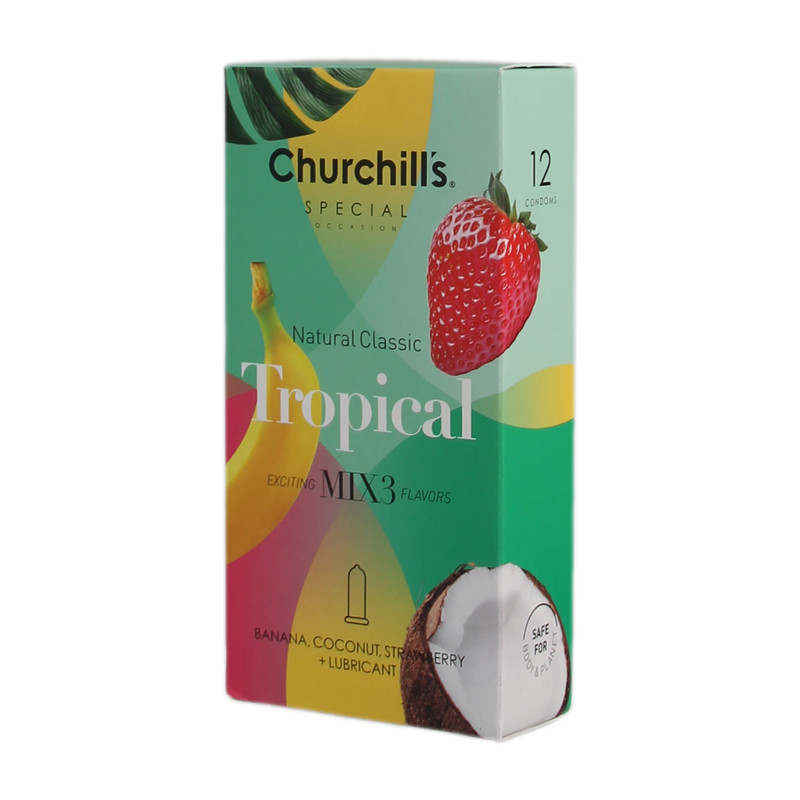 کاندوم چرچیلز مدل Tropical بسته 12 عددی