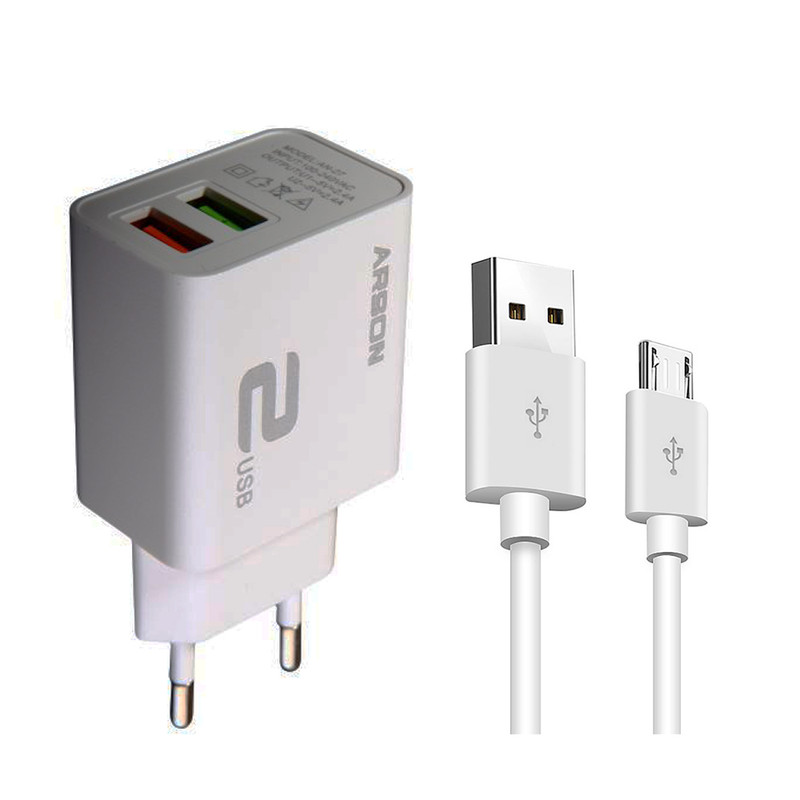 شارژر دیواری آرسون مدل AN-27 به همراه کابل تبدیل MicroUSB