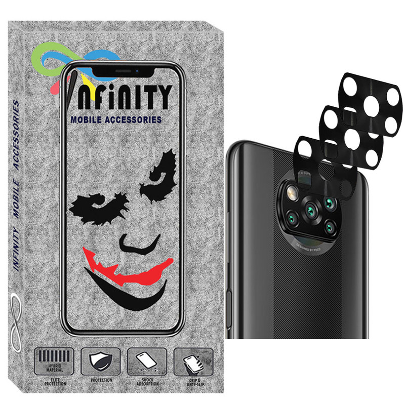 محافظ لنز دوربین اینفینیتی مدل FLZ-INF-3 مناسب برای گوشی موبایل شیائومی Poco X3 / X3 NFC / X3 Pro بسته سه عددی