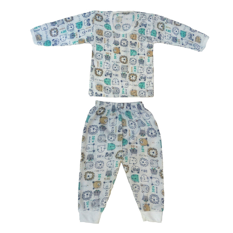 ست تی شرت و شلوار نوزادی مدل آدمک شاد