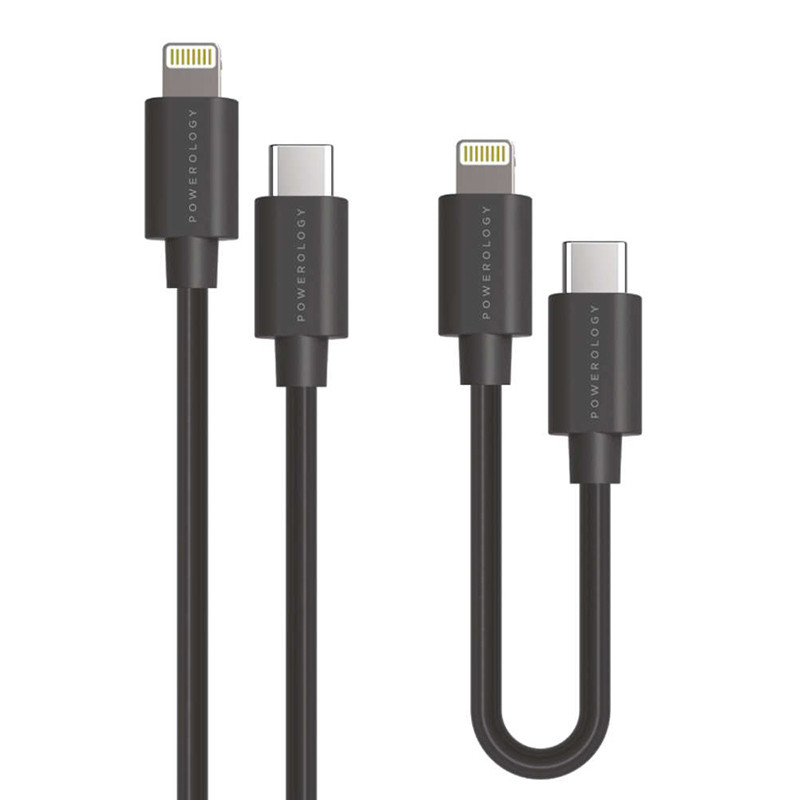کابل تبدیل USB-C به لایتنینگ مدل PBCOLBK طول 1.2/0.25 متر مجموعه 2 عددی