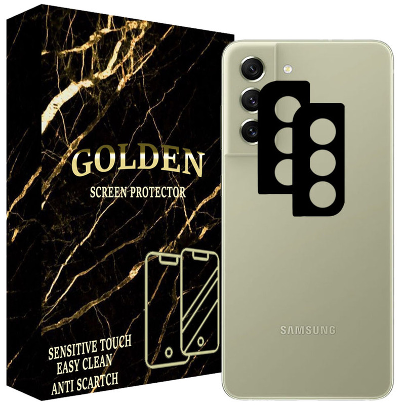 محافظ لنز دوربین گلدن مدل LNZGLD-02 مناسب برای گوشی موبایل سامسونگ Galaxy S21 FE 5G بسته دو عددی