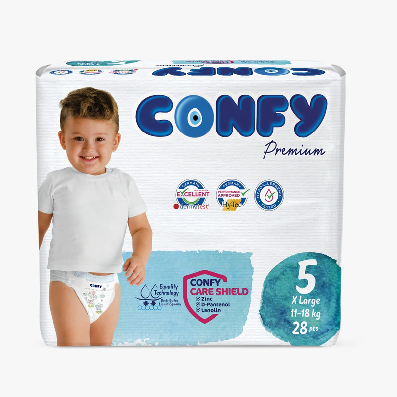 پوشک کودک کانفی سایز 5 مدل Premium بسته 28 عددی