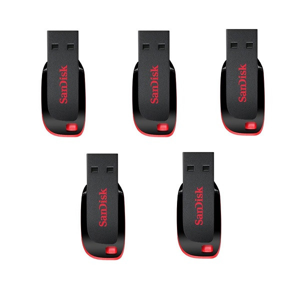 فلش مموری سن دیسک مدل Cruzer Blade CZ50 ظرفیت 16 گیگابایت بسته 5 عددی
