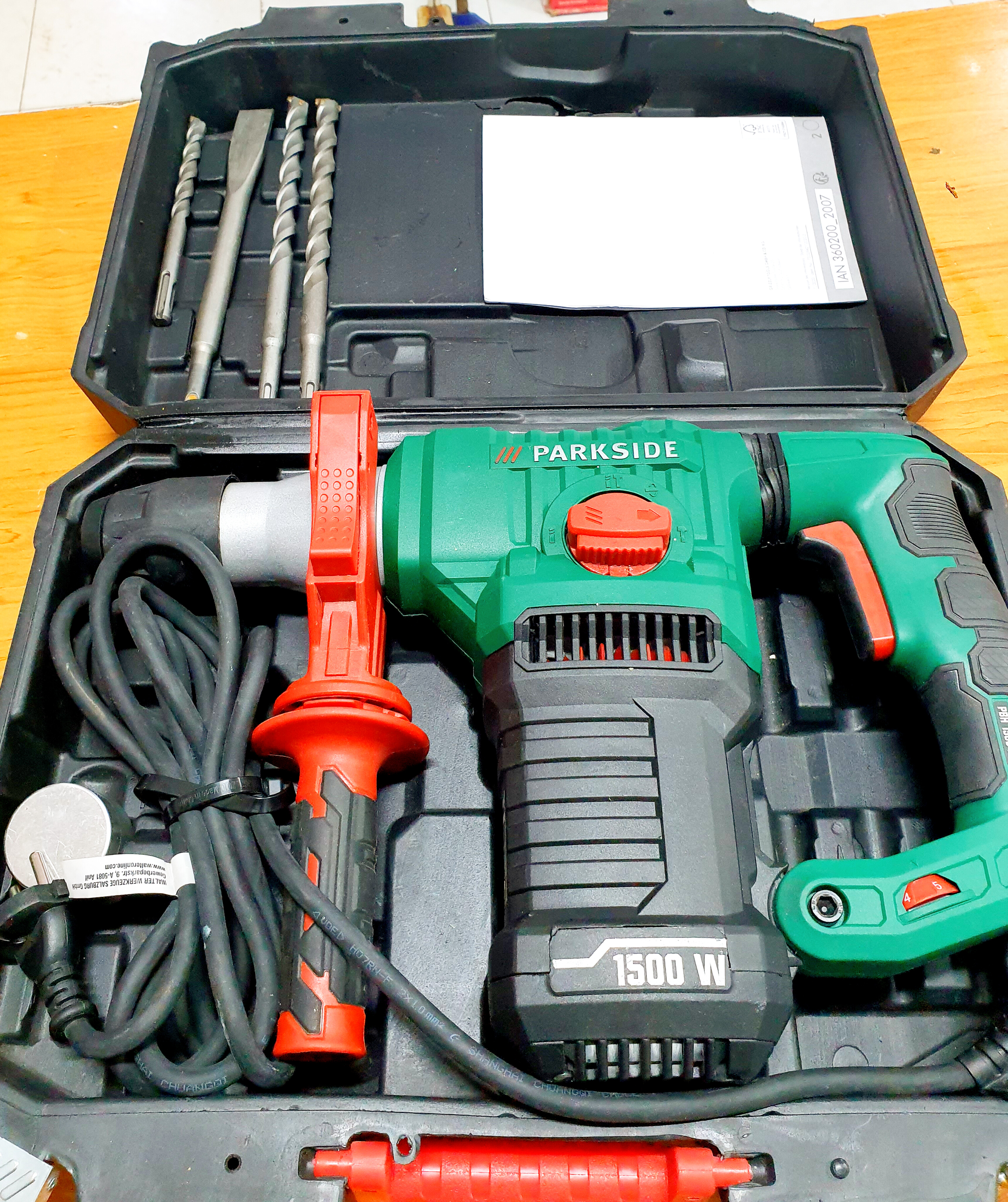 Parkside 1500w hammer online drill