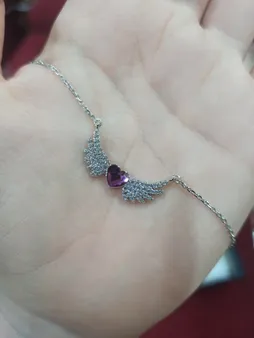 گردنبند زنانه سواروسکی مدل بال و قلب خاص کد 44512