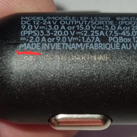 شارژر فندکی سامسونگ مدل EP-L5300XBEGWW به همراه کابل تبدیل USB-C