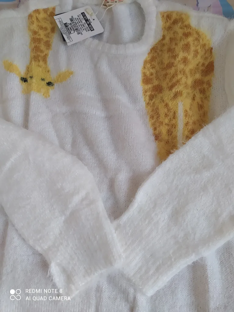 پلیور دخترانه کولزیون مدل زرافه ای