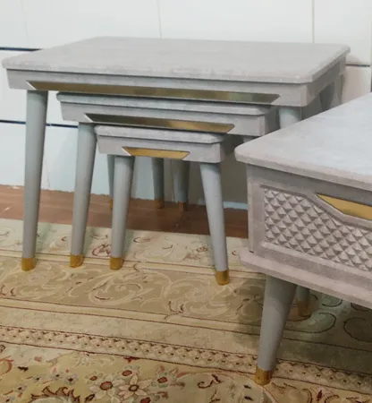میز جلومبلی میز چوب مدل لاکچری مجموعه 4 عددی
