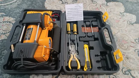 پمپ باد فندکی دلیکس مدل DC12V مجموعه 15 عددی