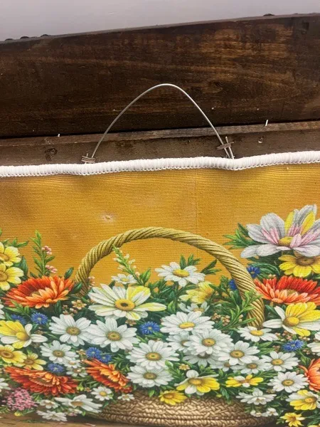 تابلو فرش ماشینی طرح سبد گل کد ۷۱۷۹