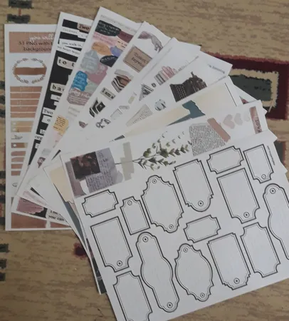 برچسب مشایخ مدل اسکرپ بوک طرح وینتج کد V1 بسته 10 عددی