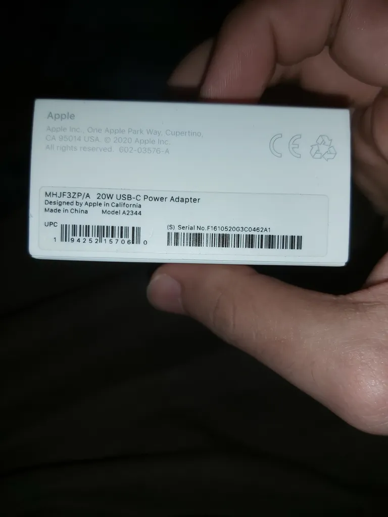 شارژر دیواری 20 وات اپل مدل B/A