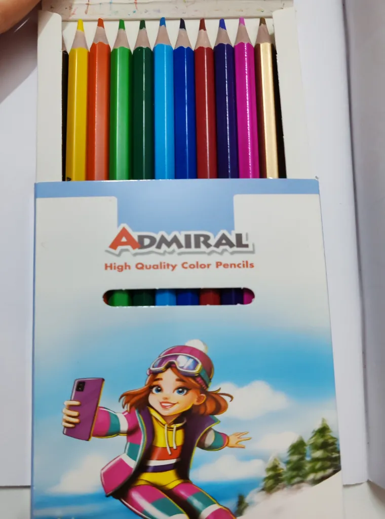 مداد رنگی 12 رنگ آدمیرال کد 761c بسته 6 عددی