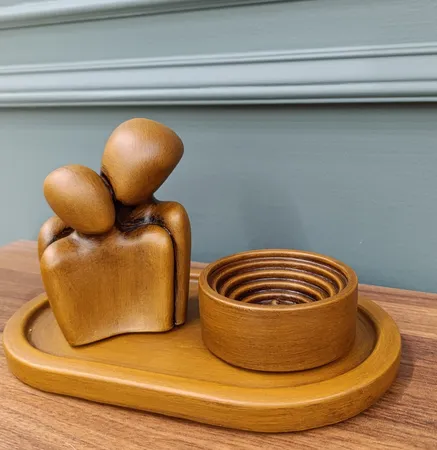 جاعودی سنگی طرح عشق مدل MD043-A مجموعه 3 عددی