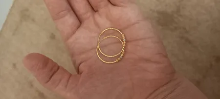 گوشواره حلقه ای طلا 18 عیار زنانه طلای مستجابی مدل البرنادو و تراش کد 5