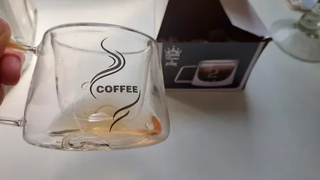 لیوان مدل دوجداره دسته دار کد 250 طرح کافی بسته 2 عددی