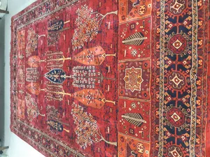 تجریه خرید فرش ماشینی بزرگمهر طرح بلوچی کد87020 زمینه لاکی