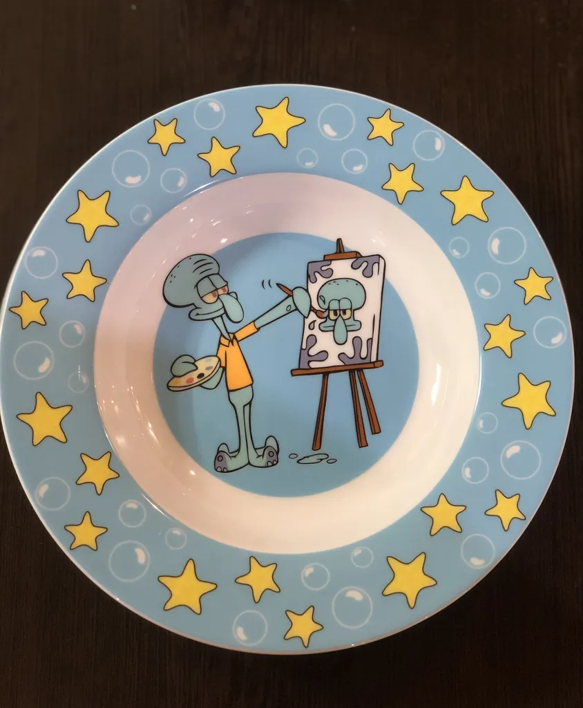 سرویس غذاخوری 5 پارچه کودک چینی زرین ایران مدل باب اسفنجی درجه عالی