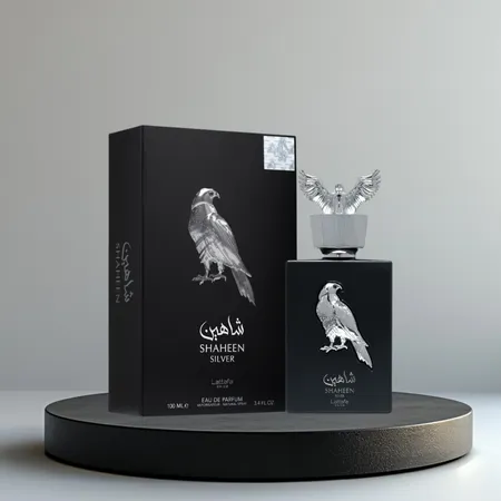 ادو پرفیوم مردانه لطافه مدل Shaheen Silver حجم 100 میلی لیتر