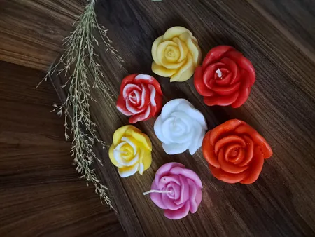 قالب شمع مدل گل رز سه بعدی