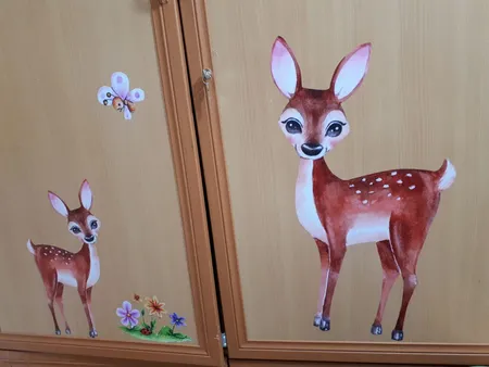 استیکر باروچین طرح آهوی زیبا