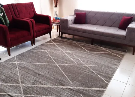 فرش ماشینی ساوین کد 4083 زمینه طوسی