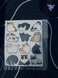 تجریه خرید استیکر لپ تاپ طرح گربه کد 2049  مجموعه 12 عددی