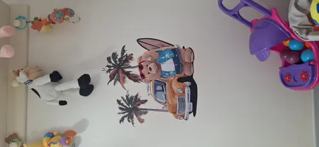 استیکر دیواری کودک گراسیپا مدل خرس تدی در تعطیلات کد 124