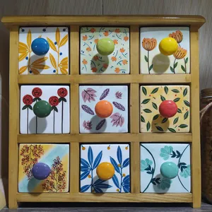 تجریه خرید جا ادویه 9 پارچه مدل چوبی و سرامیکی