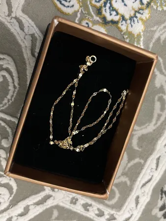 زنجیر طلا 18 عیار زنانه طلای مستجابی مدل کاملیا کد SH40