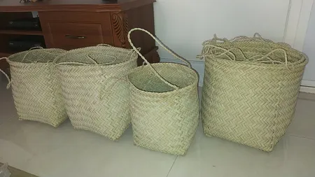 سبد حصیری مدل استوانه17-27 بسته سه عددی