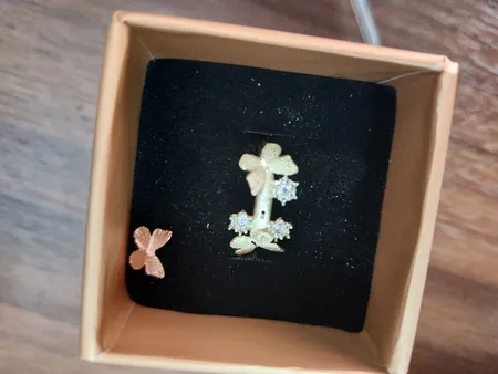 انگشتر طلا ۱۸ عیار زنانه طلای مستجابی طرح پروانه مدل 67145