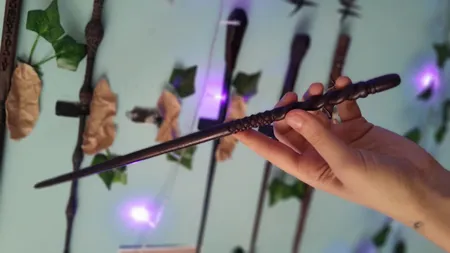 اسباب بازی زینتی مدل چوب دستی هری پاتر طرح جینی ویزلی به همراه کارت قطار و نقشه غارتگر