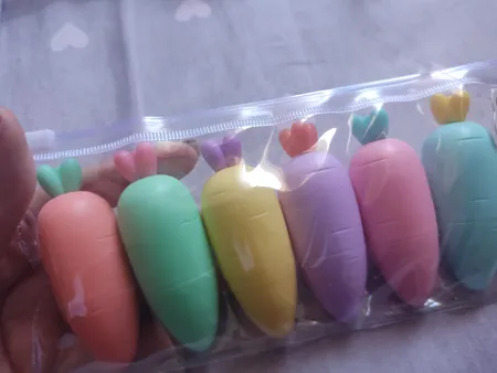 ماژیک علامت گذار مدل پاستلی طرح هویج بسته 6 عددی