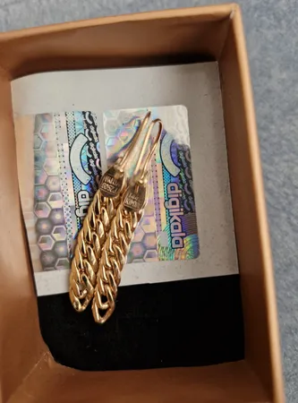 گوشواره طلا 18 عیار زنانه طلای مستجابی مدل حصیری کد 670282