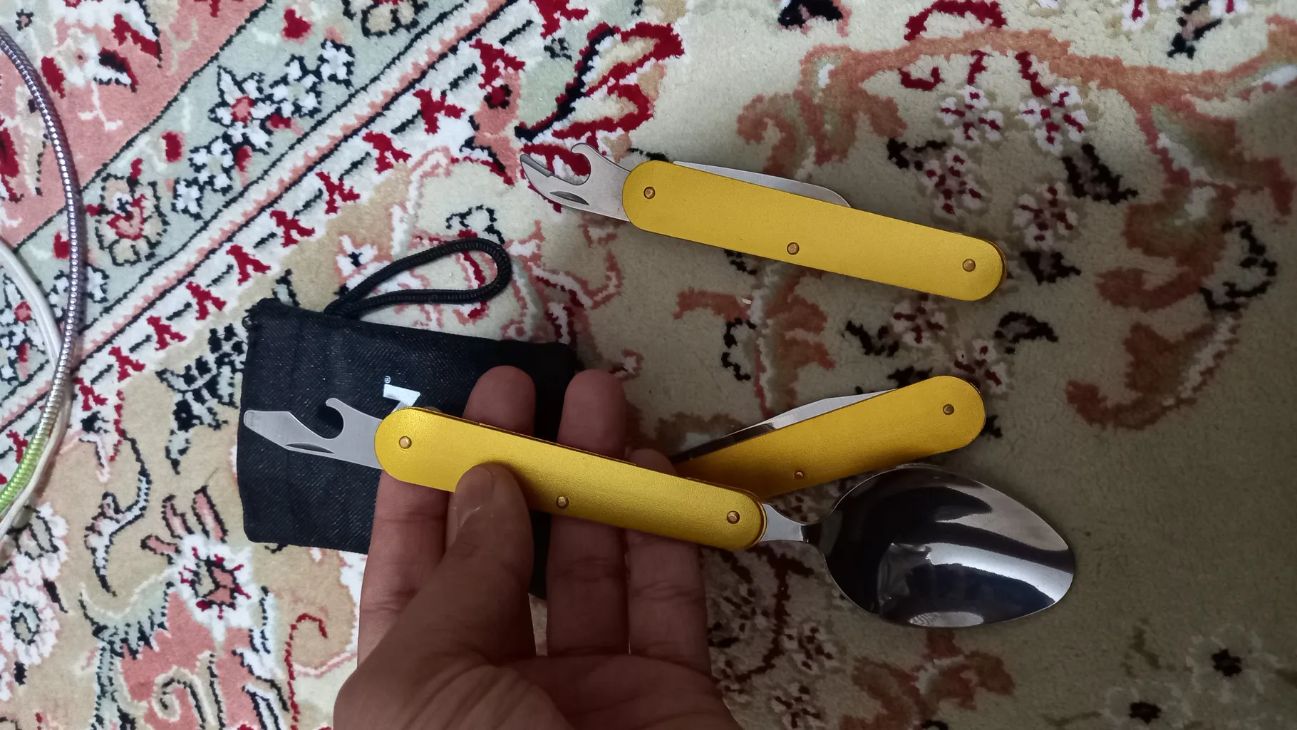 قاشق و چنگال سفری اکسین مدل تاشو ST3