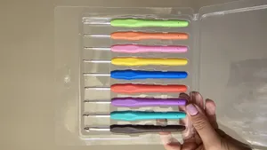 تجریه خرید قلاب بافتنی مدل دسته ژله ای مجموعه 9 عددی