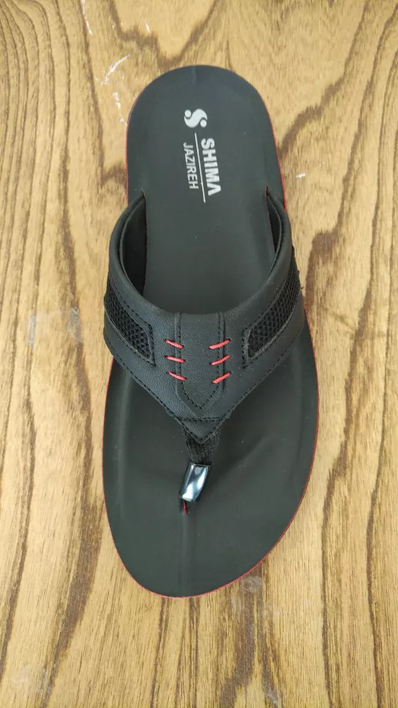دمپایی لاانگشتی مردانه کفش شیما مدل Jazire-Black-Red